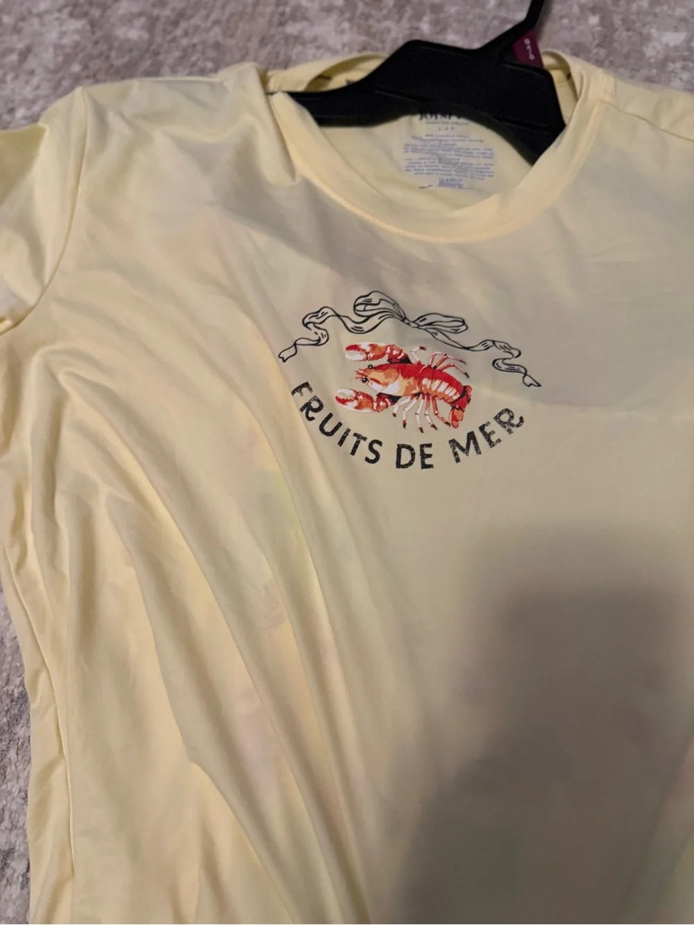 Joyspun Women’s Yellow 'Fruits De Mer' Short-Sleeve Pajama Set size S 4/6-NWT